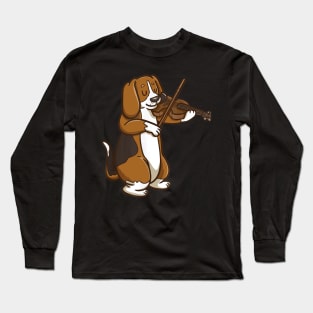 Violinist Beagle Dog Long Sleeve T-Shirt